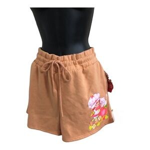 Strawberry Shortcake orange peach drawstring waist sweats shorts size large new‎